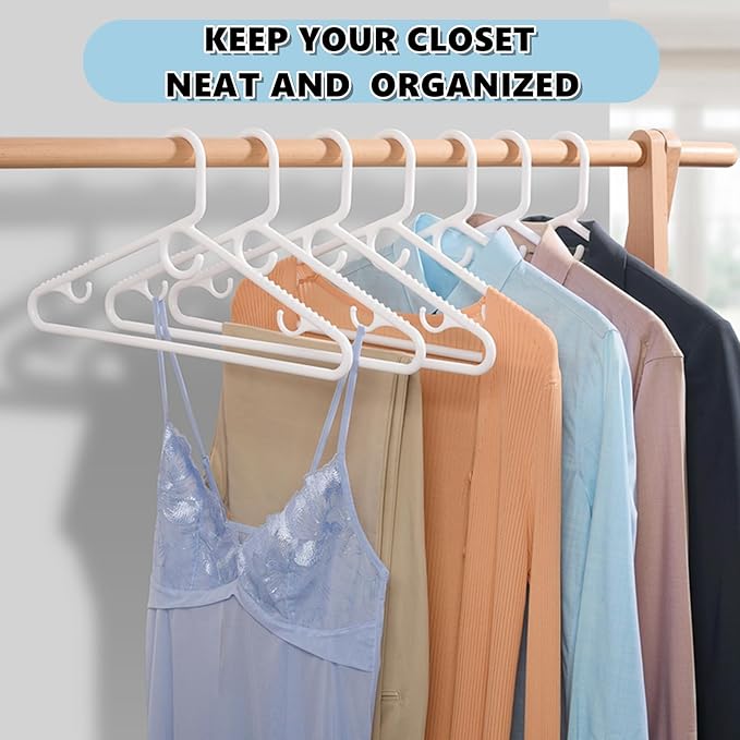 Amber Home 36 Pack Super Heavy Duty Plastic Hangers, Non-Slip Pants Bar - Image 8