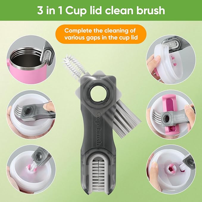3 PCS Bottle Clean Brush Set, Long Wooden Handle Bottle Cleaner Brush - Image 4