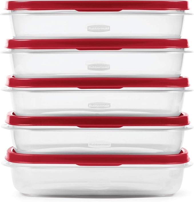 Rubbermaid EasyFindLids Meal Prep Containers 5.5 Cup Red - Image 2