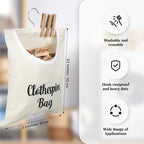 2 Pcs Canvas Clothespin Bag laundry Hanging Storage Organizer Clothes Pin - Image 2