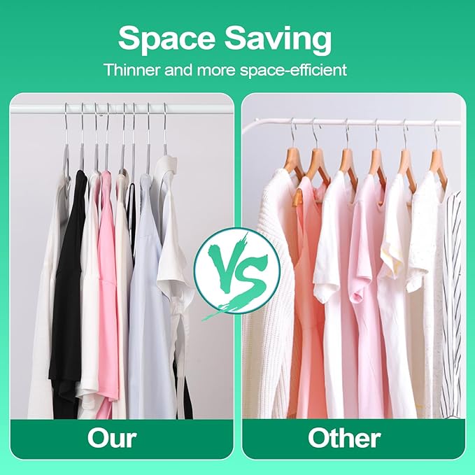 Plastic Coat Hangers 50-Pack, Space Saving Closet Hangers - Image 6