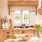 Farmhouse Yellow Botanical Bathroom Hand Towels, Relax Breathe Soak Unwind - Image 2