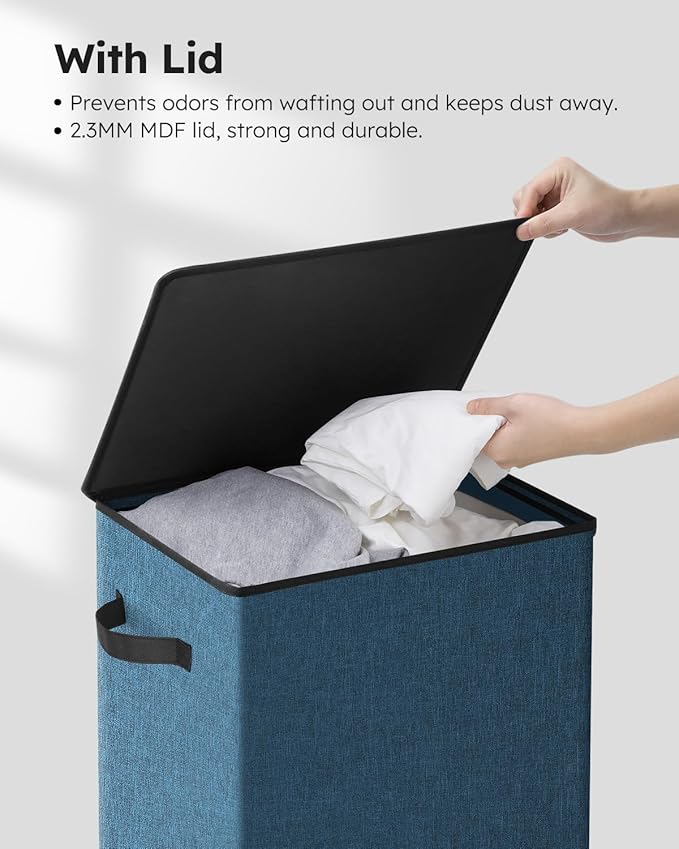 SOLEDI Laundry Hamper with Lid 100L Large & Tall Collapsible Laundry Baskets - Image 5