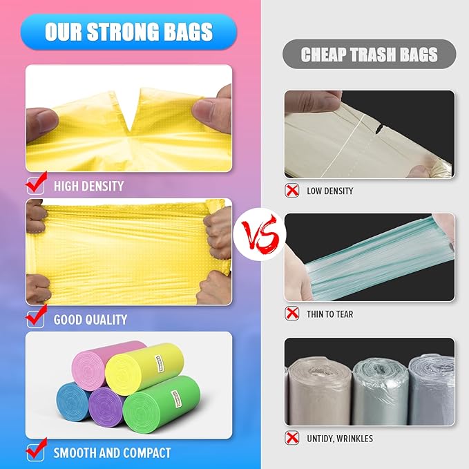 6 Gallon Trash Bags Colored 0.94 Mil Thick - Image 2
