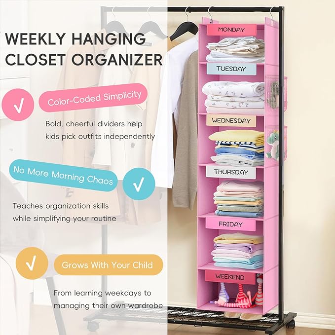 VERONLY Weekly Hanging Closet Organizer - Image 3