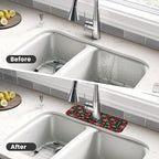 Merry Christmas Snowflakes Red Green Lattice Plaid Kitchen Sink Splash Guard - Image 4