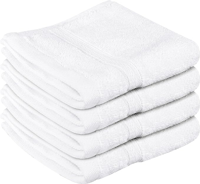 Towel and Linen Mart 100% Cotton- Wash Cloth Set -Pack of 4, Quick Dry by T+%26+L+Towel+and+Linen+Mart