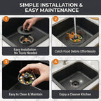 Kitchen Sink Stopper, 3 in 1 Pop Up Kitchen Sink Drain Strainer, - Image 4