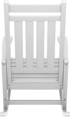 SERWALL Outdoor Rocking Chair, HDPE Rocking Chair for Adults, All Weather Porch Oversized Rockers for Lawn Garden, White - Image 10