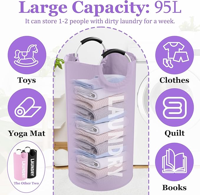 3Pack Folding Clothes Hamper - Image 2