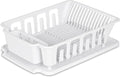 STERILITE 2-Piece Large Sink Set Dish Rack Drainer, 3/4" L x 3/4" W x by Sterilite