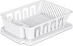 STERILITE 2-Piece Large Sink Set Dish Rack Drainer, 3/4" L x 3/4" W x by Sterilite