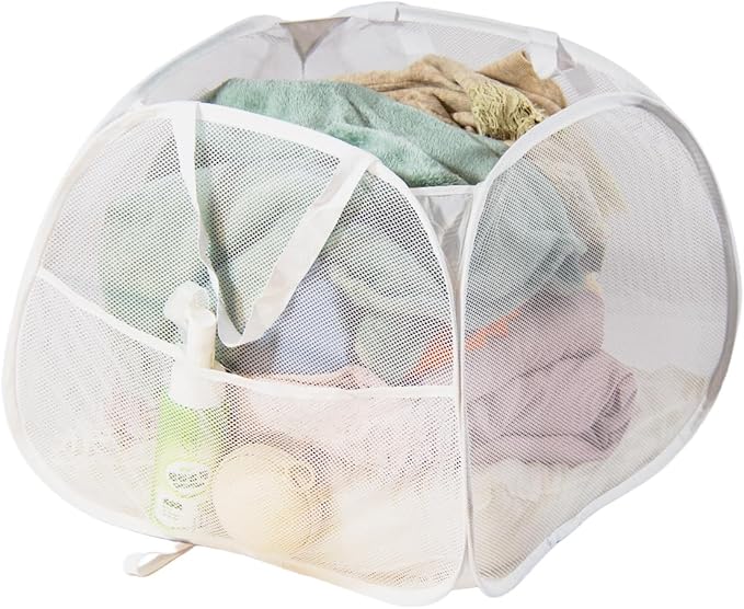 Collapsible Laundry Basket 90L, Foldable Mesh Pop-up Laundry Hamper by LUANMEET