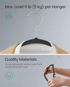 SONGMICS Clothes Hangers 50 Pack, Heavy-Duty Plastic Hangers, Coat Hangers - Image 6