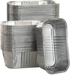 50 Pack 1Lb Mini Loaf Pans, 6” x 3.5” x 2” Foil Disposable Loaf Pans, Aluminum by MOACOCK