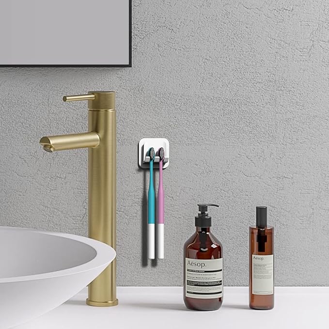 2 PCS Self-Adhesive Toothbrush Holders Wall Mounted, Water Proof Toothbrush Hook - Image 6