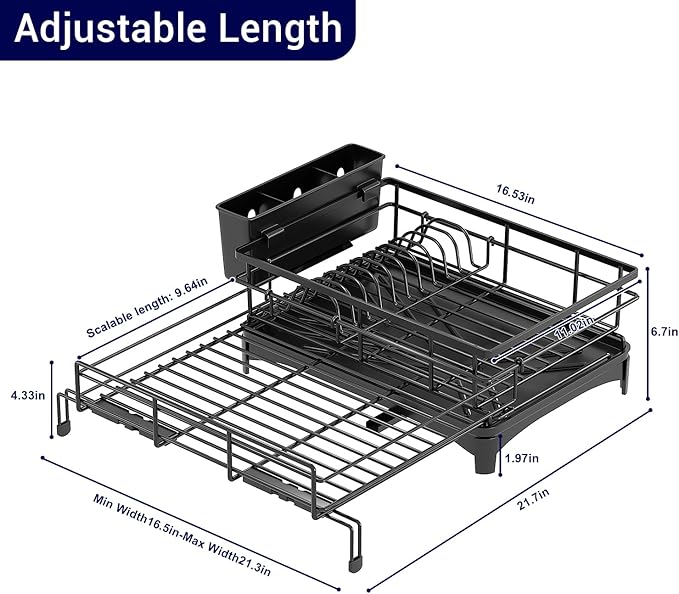 Large Dish Drying Rack, Dish Rack, Dishware Drying, Over Sink & Countertop - Image 9