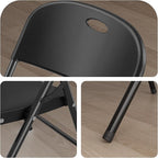 Nazhura 350 Weight Limit Heavy Duty Plastic Folding Chair with Reinfoced Steel Frame for Indoor and Outdoor, Wedding, Party, Restaurant, Meeting Room, Patio and Garden (Black, 6 Pack) - Image 6