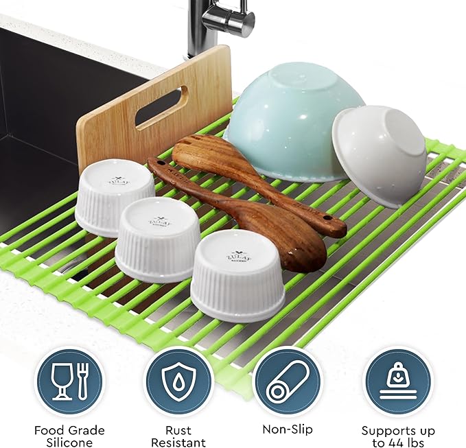Zulay Kitchen Large Roll Up Dish Drying Rack - Image 6