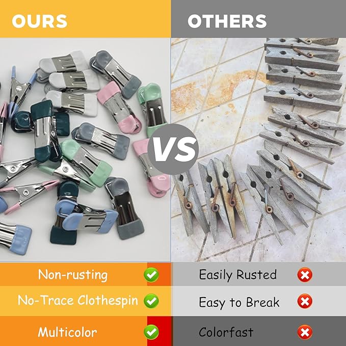 30PCS Clothes Pins, 2.17 Inch Heavy Duty Clothespins Chip Clips Laundry Pegs - Image 7