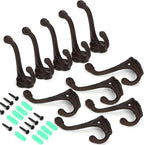 Peohud 10 Pack Cast Iron Coat Hooks, Rustic Wall Hooks, Wall Mounted Farmhouse - Image 3