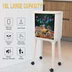 XPIY 4 Gallon Trash Can with Wheels and Lid, Modern Narrow Garbage Can with - Image 3