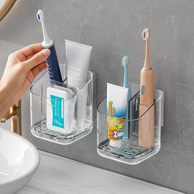 Toothbrush Holders for Bathrooms, 3 Slots Detachable Electric Toothbrush Holder by VNYIFAN