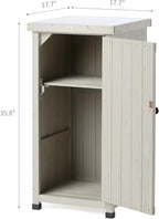 Outdoor Storage Cabinet for Patio, Garden Potting Bench Table with Shelves & Metal-Tabletop, Wooden Planting Work Station, Weatherproof - Image 3