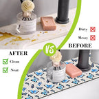 Sink Splash Guard Faucet Mat Watercolor Butterflies Absorbent Fast Drying Mat - Image 6