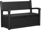 80 Gallon Outdoor Storage Bench Deck Box Waterproof Lockable,Outdoor Storage Furniture for Patio,Garden and Porch,Tools and Cushions（Black） by OutdoorLivingPerfected