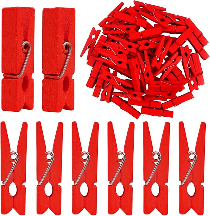 Jdesun 50pcs Wooden Photo Clips Natural Wooden Mini Laundry Pins Clothespins by Jdesun