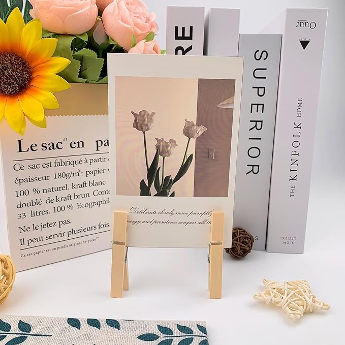 Wooden Clothes Pins, 100 Pack, 2.9 Inch, Large Natural Birchwood, Rust and - Image 3