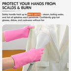 Vgo... Household Cleaning Gloves, Double-layer, Lined Dishwashing Gloves - Image 4