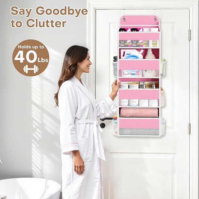 SpaceWhisper Over the Door Organizer, 4 Large Pocket Hanging Storage Organizer - Image 7