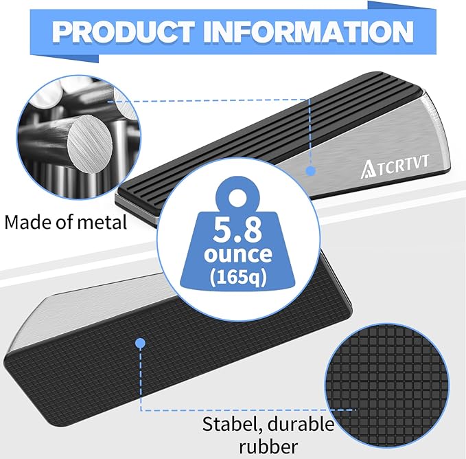 Heavy Duty Door Stopper Wedge 2 Pack Small Size Door Stop Wedge Made of Premium - Image 3