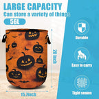 Spooky Pumpkin Laundry Basket, Halloween Laundry Hamper Collapsible Oxford Cloth - Image 2