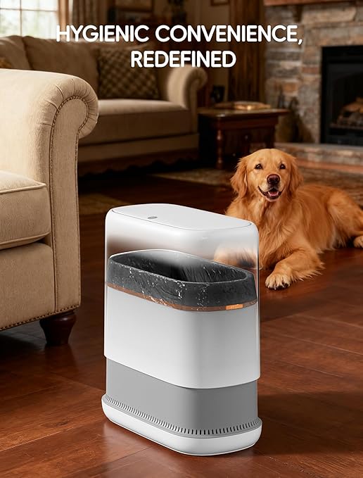 Bathroom Trash Can with Lid, Slim 3.3 Gallon Vacuum adsorption Garbage Bin - Image 4
