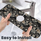 Paisley Mandala Brown And Black Floral Kitchen Sink Splash Guard Faucet Mat - Image 6