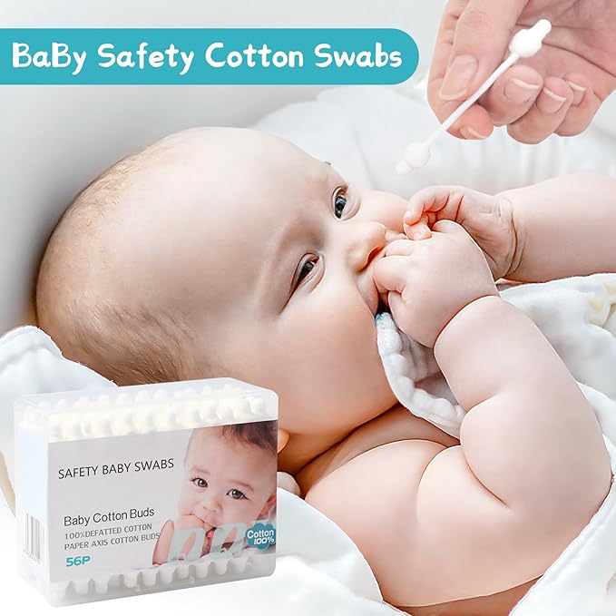 Baby Cotton Swabs, Organic Chlorine-Free Safety Swabs - Image 4