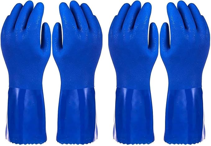 2 Pairs Rubber Household Cleaning Gloves by Juvale
