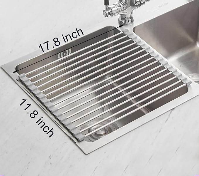 Ahyuan Roll up Dish Drying Rack Over The Sink Kitchen Roll up Sink Drying Rack - Image 8