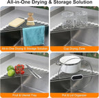 Sink Caddy Sponge Holder for Kitchen Sink, Small Dish Drainer for Kitchen - Image 5