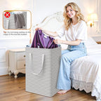 3 Pack Laundry Basket, Waterproof & Freestanding Large Laundry Hamper, - Image 4