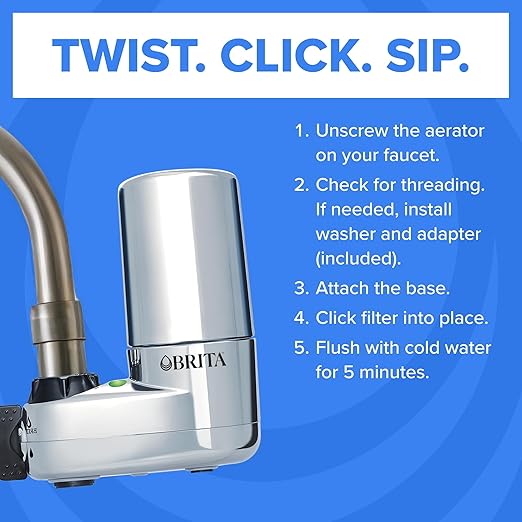 Brita Faucet Mount Water Filter System, No-Wait Filtration, Easy Install - Image 7