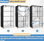 Waterproof Shelf Cover,Outdoor 600D Heavy Duty Dustproof Storage Shelves Cover,48''x20''x72'' Shelf Covers for Wire Shelving with Zippers,Storage Rack Covers with Clear Front - Image 8