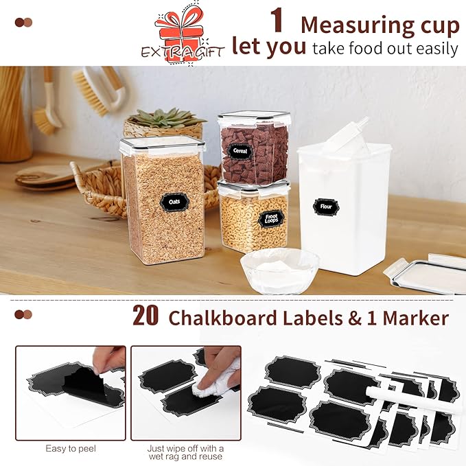 Skroam Large Airtight Food Storage Containers - Image 4