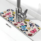 Butterfly Beautiful Vintage Butterflies Kitchen Sink Splash Guard Faucet Mat 1 by WILL+BUDXEG