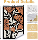 Abstract Boho Black and Beige Brown Floral Kitchen Towels Set of 2, 70s Retro - Image 6