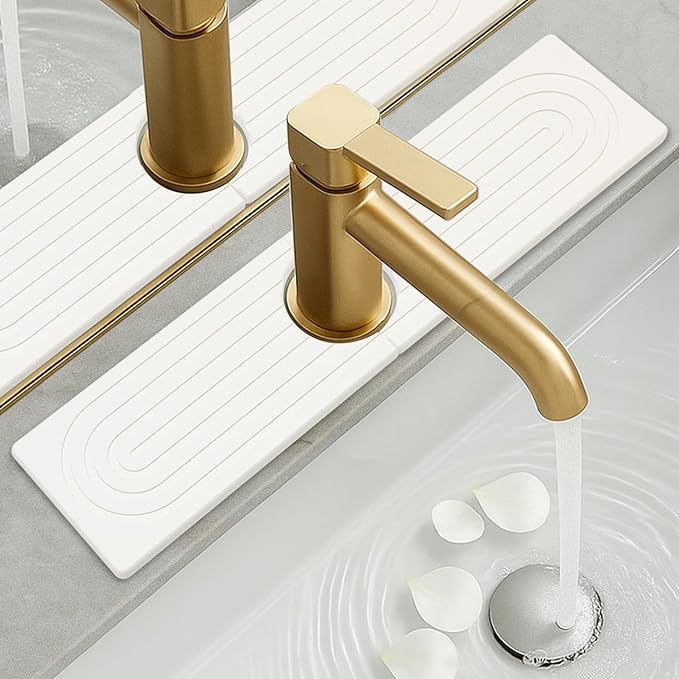 Small Stone Faucet Mat for Kitchen Sink Tray Diatomaceous Earth Quick Dry by Deceram