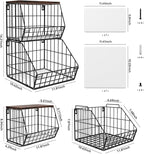 2 Tier Stackable Wall Mounted Hanging Basket, Fruit Basket - Image 8